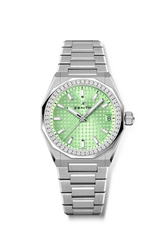 Zenith DEFY Skyline 36 - 36 MM - Stainless Steel - Diamond Bezel - Green Dial - 16.9400.670/61.I001