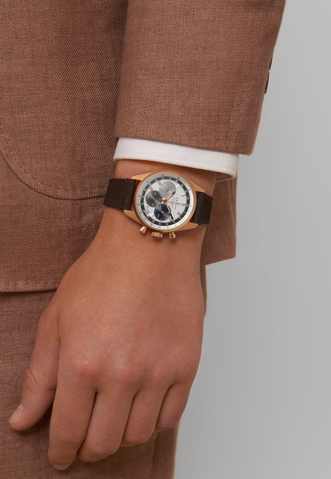 Zenith CHRONOMASTER EP Original - 38 MM -  18ct Rose Gold - White Dial - 18.3200.3600/69.C901