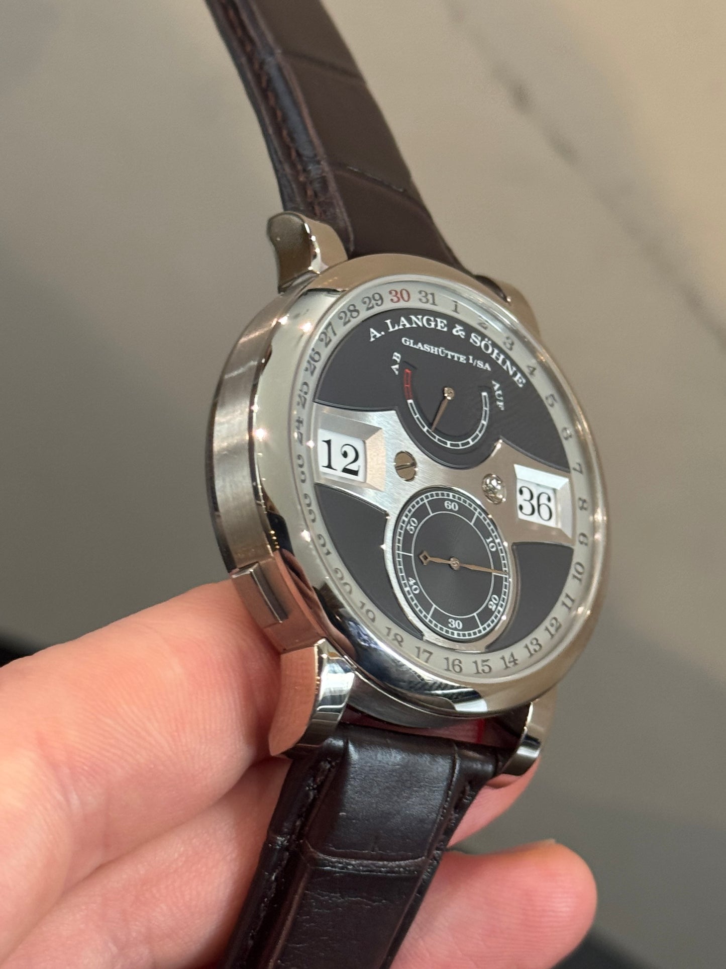 A.Lange & Söhne Zeitwerk - 44.2 MM - White Gold - Grey Dial - 148.038