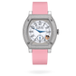 F.P. Journe Élégante Titanium Set With Diamonds 48 x 40 MM - Pink Rubber Strap - Diamond Bezel - White Dial - Élégante Titanium Set With Diamonds nyc watcher nyc watches
