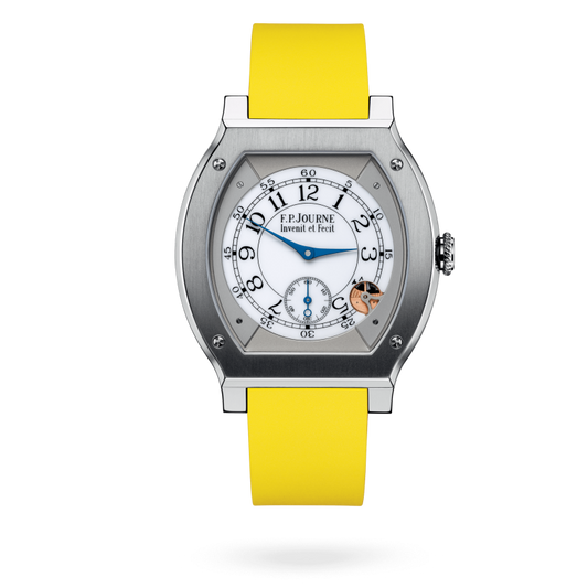 F.P. Journe Elégante Titanium 48 x 40 MM - Yellow Rubber Strap - White Dial - Élégante Titanium nyc watcher nyc watches