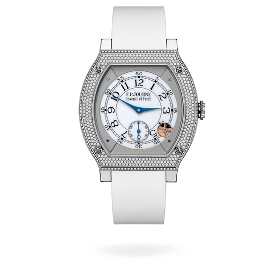 F.P. Journe Élégante Titanium Set With Diamonds 48 x 40 MM - White Rubber Strap - Diamond Bezel - White Dial - Élégante Titanium Set With Diamonds nyc watcher nyc watches