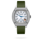 F.P. Journe Élégante Titanium Set With Diamonds 48 x 40 MM - Green Rubber Strap - Diamond Bezel - White Dial - Élégante Titanium Set With Diamondswatcher nyc watches