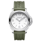 Panerai Luminor Stainless Steel 44 MM - Caoutchouc Military Green Strap - White Dial - PAM01087