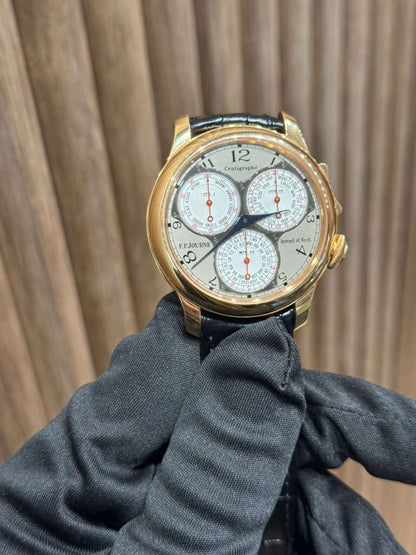 F.P. Journe Centigraphe Souverain Rose Gold 40 MM - Alligator Leather Strap - Silver Dial - Centigraphe Souverain