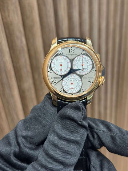 F.P. Journe Centigraphe Souverain Rose Gold 40 MM - Alligator Leather Strap - Silver Dial - Centigraphe Souverain