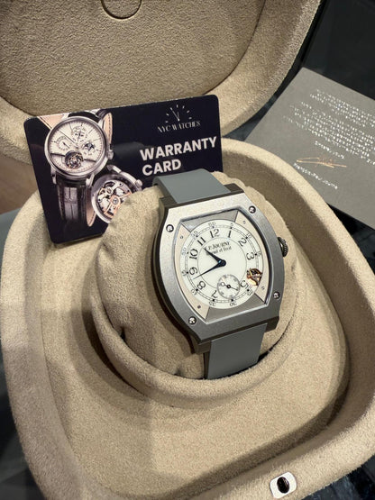 F.P. Journe Elégante Titanium 48 x 40 MM - Grey Rubber Strap - White Dial - Élégante Titanium