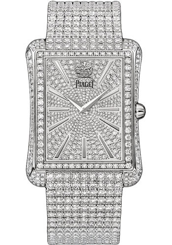 Piaget High Jewellery - White Gold 32 x 41 MM - White Gold Diamond Bracelet - Diamond Bezel - Diamond Dial - G0A34128