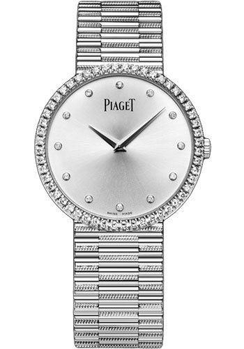 Piaget Altiplano Traditional - White Gold 34 MM - White Gold Bracelet - Diamond Bezel - Silvered Dial - G0A37045