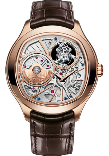 Piaget Polo - Rose Gold 46.5 MM - Brown Leather Strap - Skeleton Dial - G0A38042