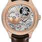 Piaget Polo - Rose Gold 46.5 MM - Brown Leather Strap - Diamond Bezel - Skeleton Dial - G0A38058