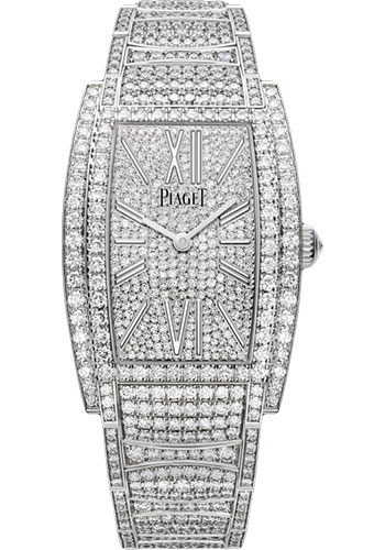 Piaget Limelight High Jewellery - White Gold 27 x 38 MM - White Gold Diamond Bracelet - Diamond Bezel - Silvered Diamond Dial - G0A39195