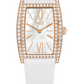 Piaget Limelight High Jewellery - Rose Gold 27 x 38 MM - White Satin Strap - Diamond Bezel - White Dial - G0A41197