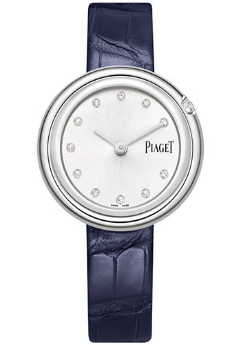 Piaget Possession - Stainless Steel 34 MM - Blue Leather Strap - Silvered Dial - G0A43090