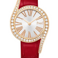 Piaget Limelight Gala - Rose Gold 26 MM - Red Leather Strap - Diamond Bezel - Silver Dial - G0A43151