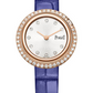 Piaget Possession - Rose Gold 29 MM - Blue Leather Strap - Diamond Bezel - Silvered Dial - G0A44282