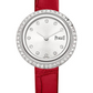 Piaget Possession - White Gold 29 MM - Red Leather Strap - Diamond Bezel - Silvered Dial - G0A44284