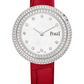 Piaget Possession - White Gold 34 MM - Red Leather Strap - Diamond Bezel - Mother-Of-Pearl Gem-Set Dial - G0A44295