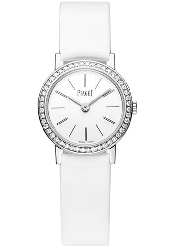 Piaget Altiplano - White Gold 24 MM - White Satin Strap - Diamond Bezel - White Dial - G0A44532