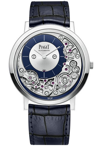 Piaget Altiplano - White Gold 41 MM - Blue Leather Strap - Blue Skeleton Dial - G0A45123