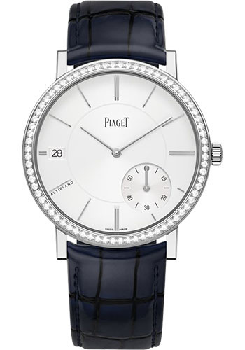 Piaget Altiplano - White Gold 40 MM - Blue Leather Strap - Diamond Bezel - Silvered Dial - G0A45403