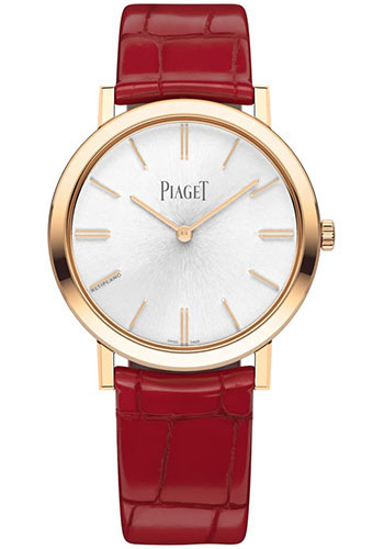 Piaget Altiplano - Rose Gold 35 MM - Red Leather Strap - Silver Dial - G0A45405