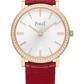 Piaget Altiplano - Rose Gold 35 MM - Red Leather Strap - Diamond Bezel - Silver Dial - G0A45406