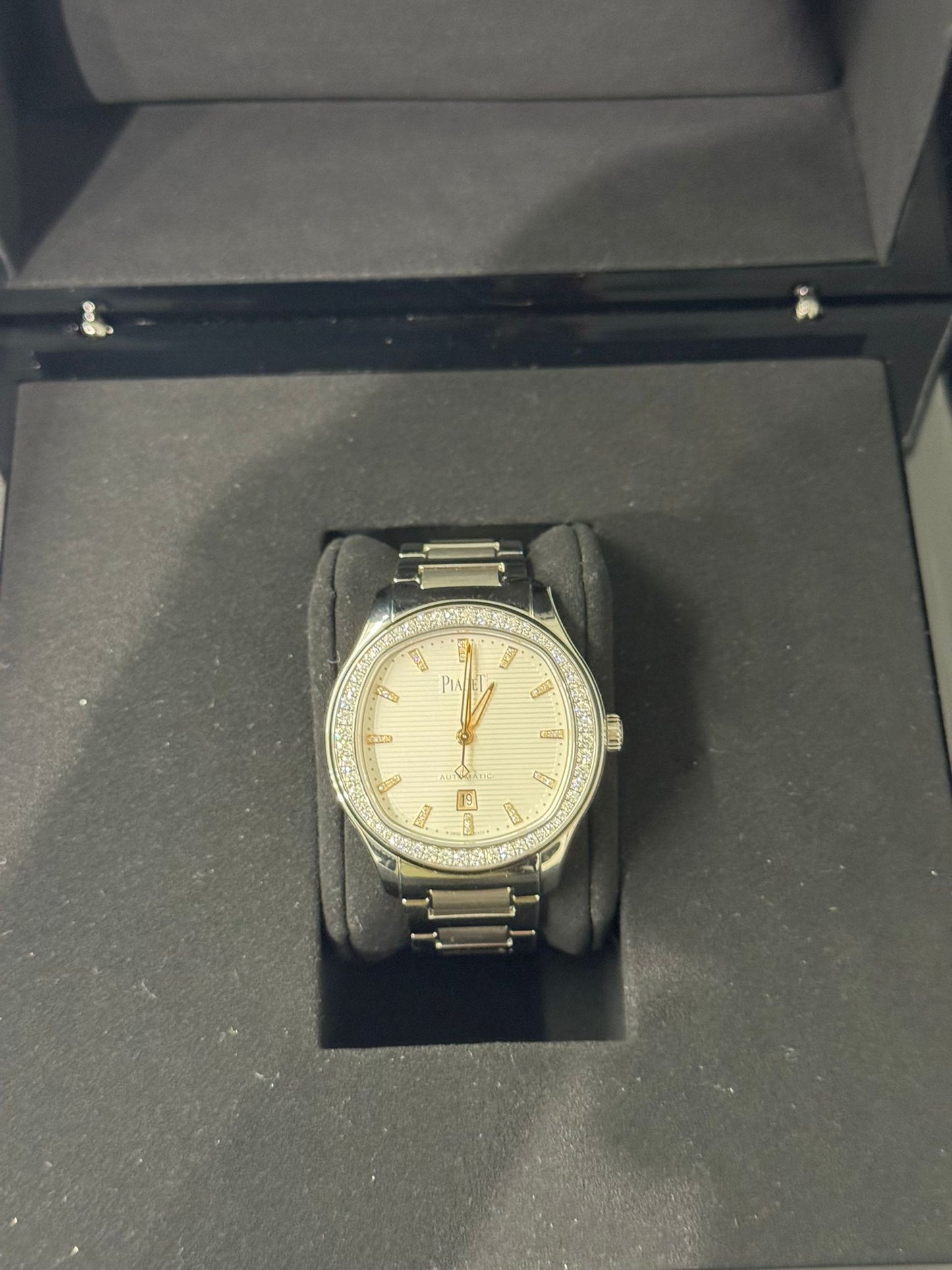 Piaget Polo - Stainless Steel Diamond 36 MM - Stainless Steel Bracelet - White Dial - Diamond Bezel - G0A46019