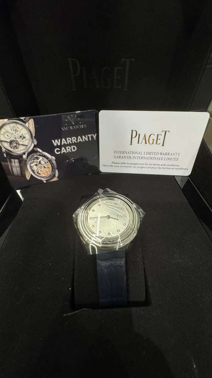 Piaget Possession - Stainless Steel 34 MM - Blue Leather Strap - Silvered Dial - G0A47090