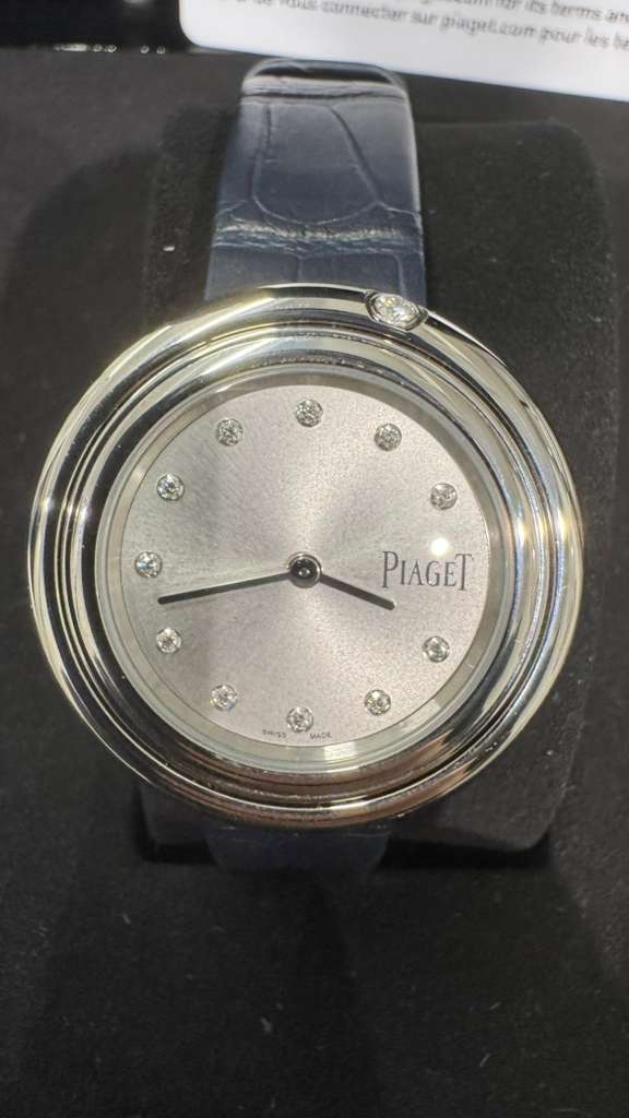 Piaget Possession - Stainless Steel 34 MM - Blue Leather Strap - Silvered Dial - G0A47090