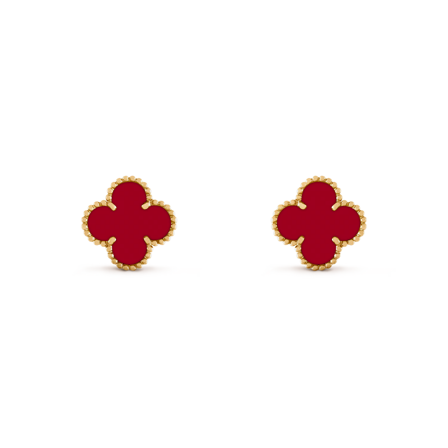 Van Cleef &amp; Arpels Vintage Alhambra Earrings - 18k Yellow Gold - Carnelian - VCARD40400