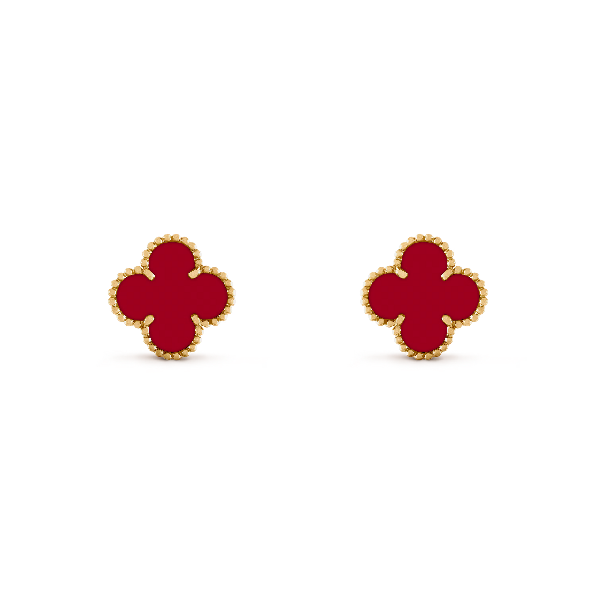 Van Cleef &amp; Arpels Vintage Alhambra Earrings - 18k Yellow Gold - Carnelian - VCARD40400