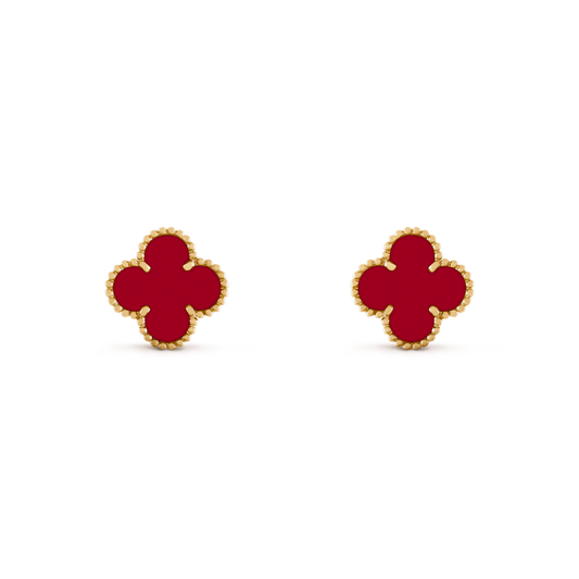 Van Cleef &amp; Arpels Vintage Alhambra Earrings - 18k Yellow Gold - Carnelian - VCARD40400