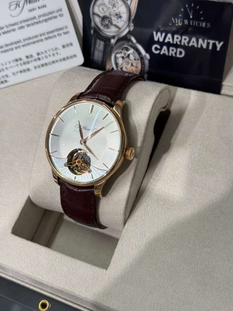 H. Moser & Cie Venturer Tourbillon Dual Time - 41.5 MM - Rose Gold - Silver Dial - Leather Bracelet - 2802-0401