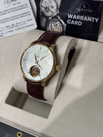 H. Moser & Cie Venturer Tourbillon Dual Time - 41.5 MM - Rose Gold - Silver Dial - Leather Bracelet - 2802-0401