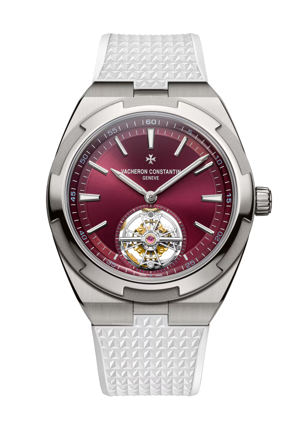 Vacheron Constantin Overseas Tourbillon Titanium 42.5 MM - Titanium Bracelet - Burgundy Dial - 6000V/210T-H179