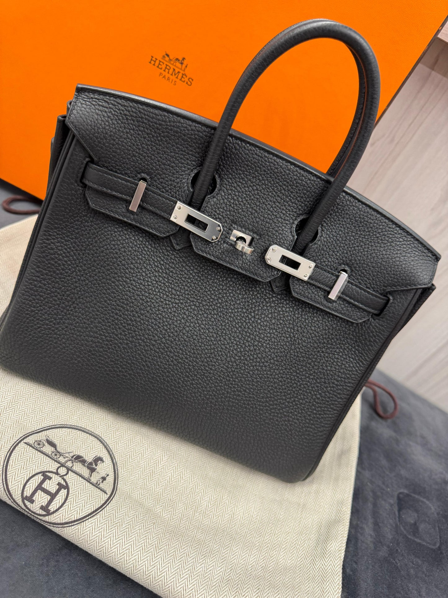 Hermès Birkin 25 - Black Togo Leather Palladium Hardware