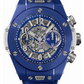 Hublot - Big Bang Cannes &amp; St. Tropez - 45 MM - Blue Ceramic - Skeleton Blue Dial - White and Blue Rubber Strap - Limited Edition - 411.EX.5129.RX
