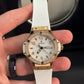 Hublot - Big Bang - 38 MM - Yellow Gold and Diamonds - White Dial - White Rubber Strap - Diamond Bezel - 361.PE.2010.RW.1704