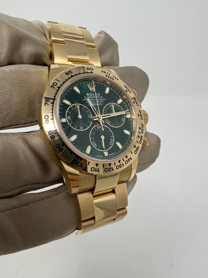 Rolex John Mayer Yellow Gold Daytona Watch - 40 MM - Oyster Bracelet - Green Dial - 116508-0013