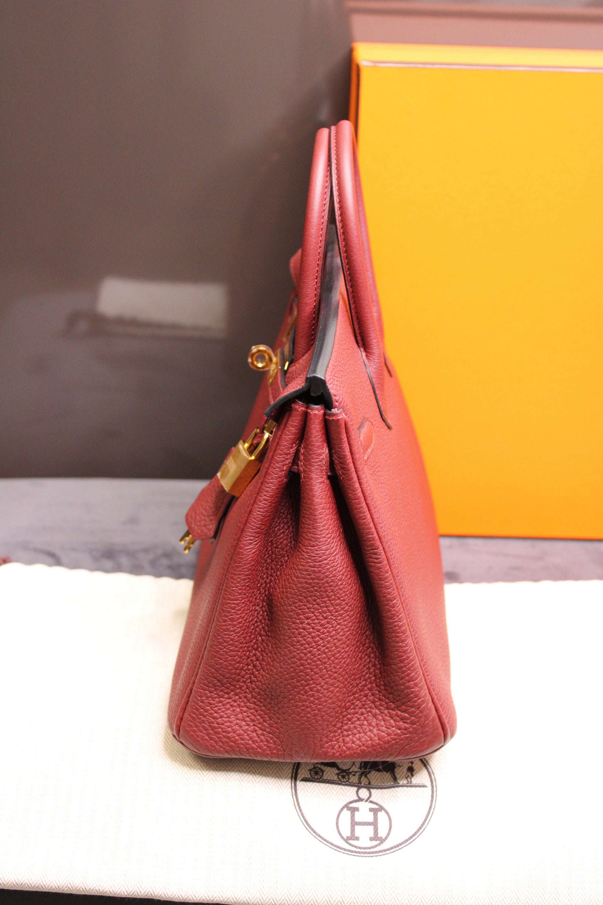 Hermès Birkin 25 - Rouge H Togo leather with Gold hardware