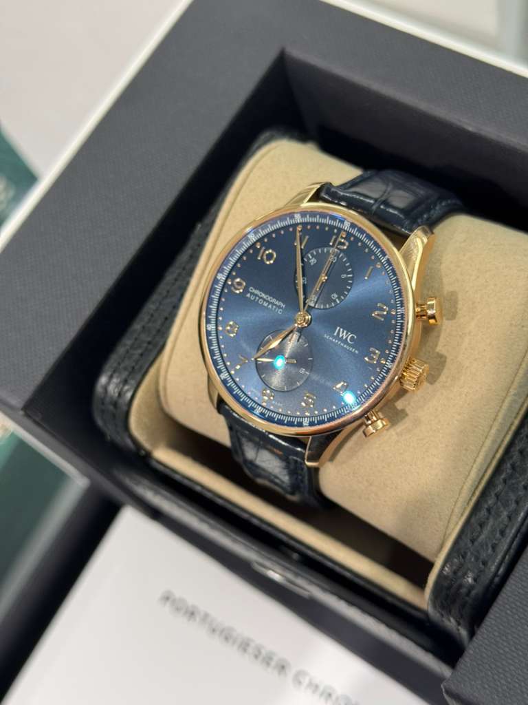 IWC Portugieser Chronograph - Rose Gold - 41 MM - Blue Dial - IW371614