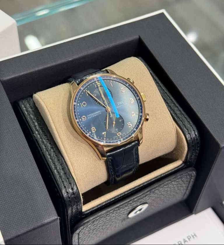 IWC Portugieser Chronograph - Rose Gold - 41 MM - Blue Dial - IW371614