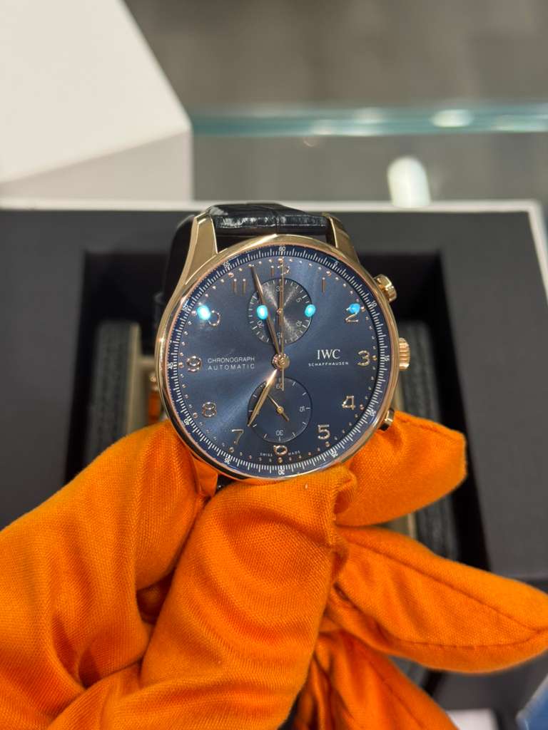 IWC Portugieser Chronograph - Rose Gold - 41 MM - Blue Dial - IW371614