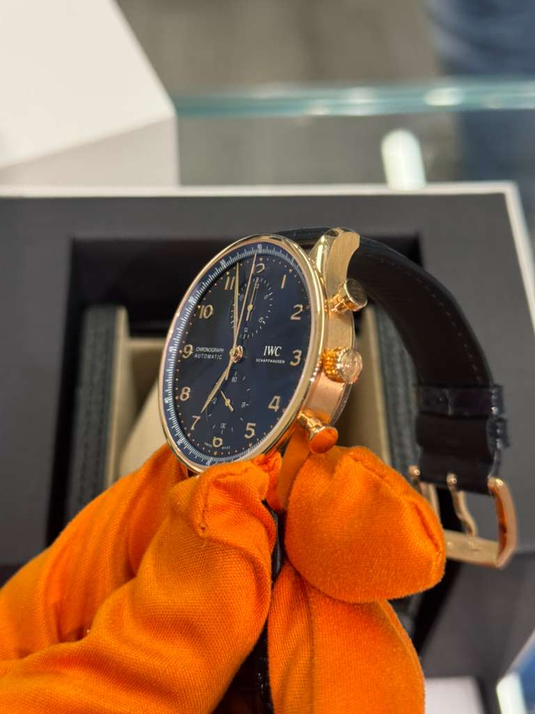 IWC Portugieser Chronograph - Rose Gold - 41 MM - Blue Dial - IW371614
