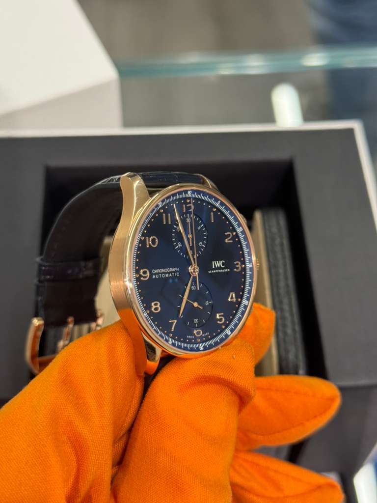 IWC Portugieser Chronograph - Rose Gold - 41 MM - Blue Dial - IW371614