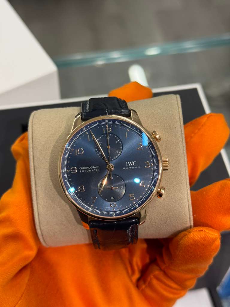 IWC Portugieser Chronograph - Rose Gold - 41 MM - Blue Dial - IW371614