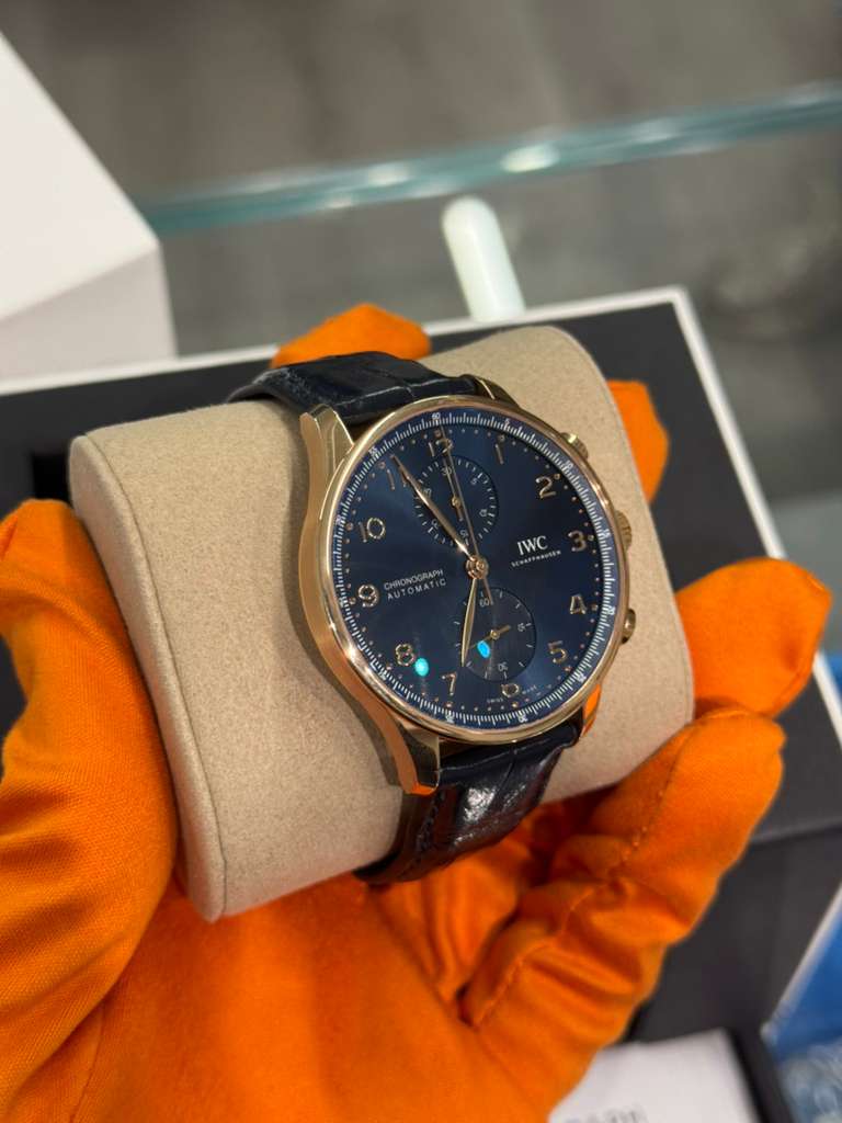 IWC Portugieser Chronograph - Rose Gold - 41 MM - Blue Dial - IW371614