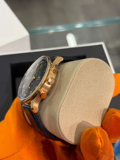 IWC Portugieser Chronograph - Rose Gold - 41 MM - Blue Dial - IW371614