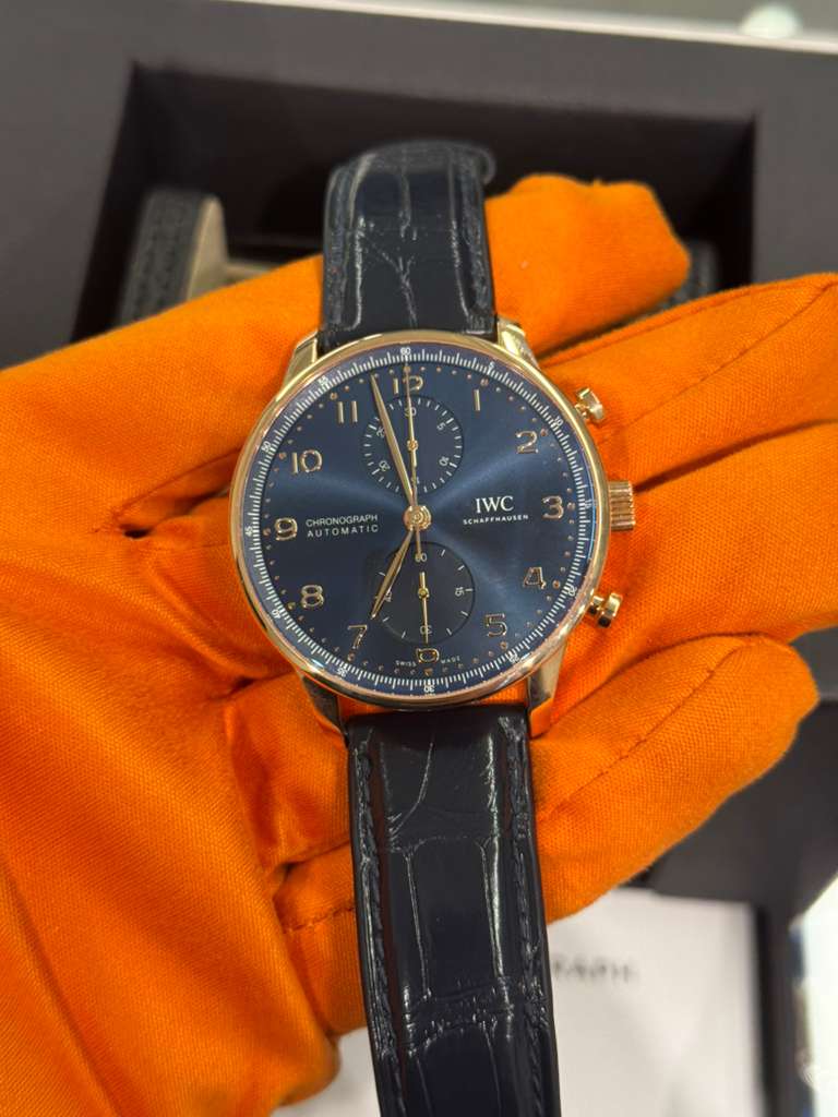 IWC Portugieser Chronograph - Rose Gold - 41 MM - Blue Dial - IW371614